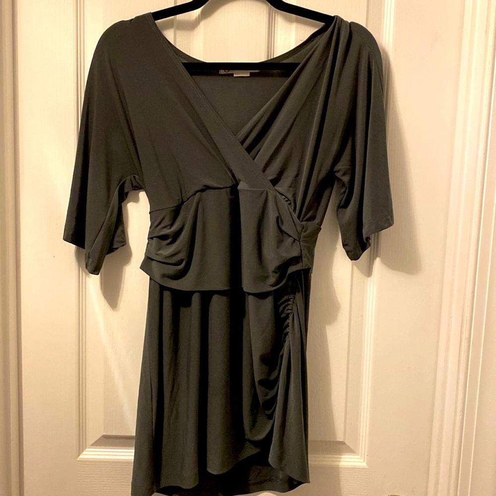 Gray ITY stretch maternity/ nursing friendly top